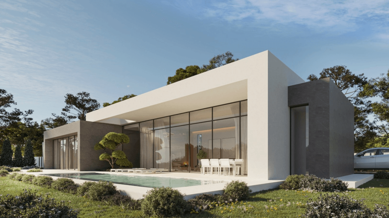 Villa moderne de plain-pied avec piscine privée à vendre à Calpe | Pla Roig