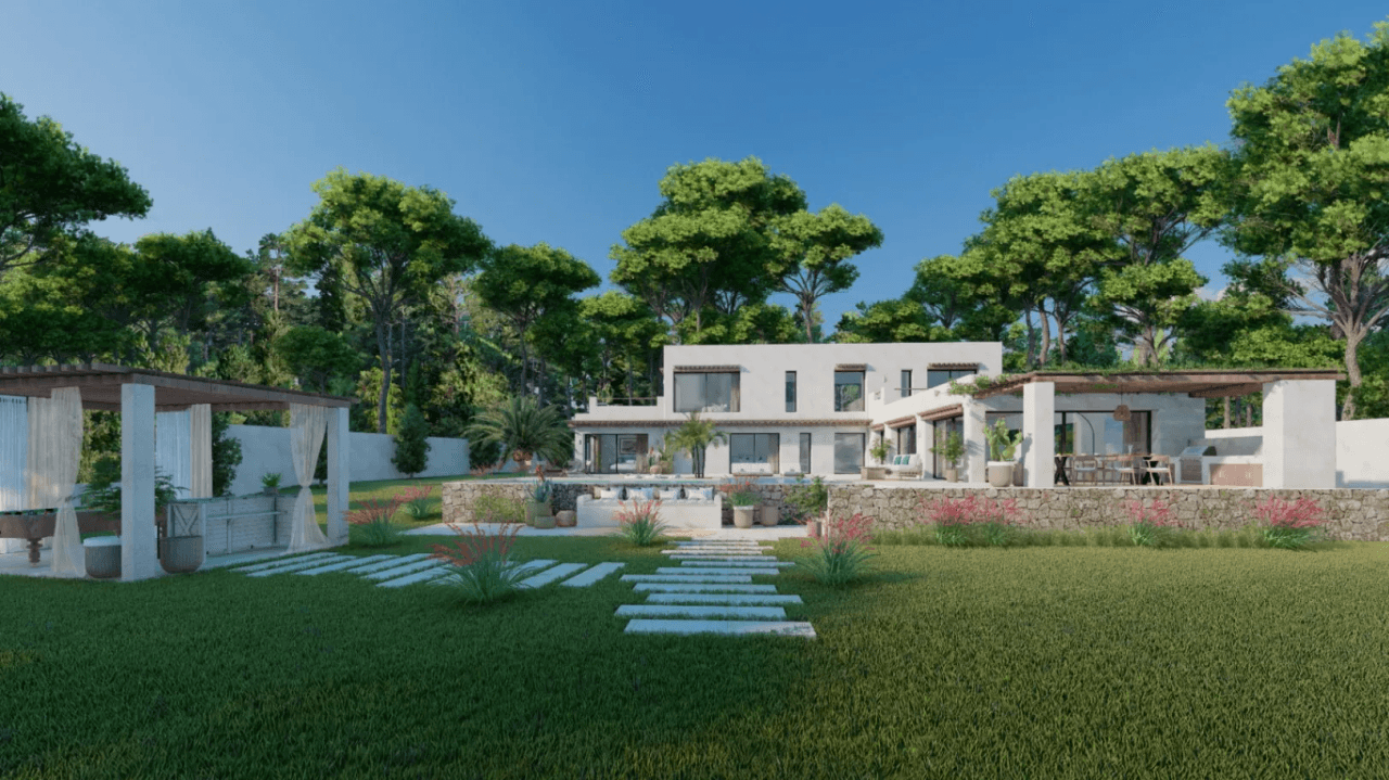 Villa exclusive de style ibicenco moderne avec vue sur la mer à Balcón al Mar, Jávea.