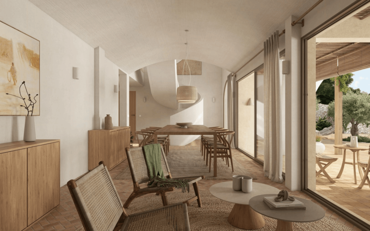 Villa méditerranéenne rénovée avec vue sur la mer à vendre à Benissa | Fustera