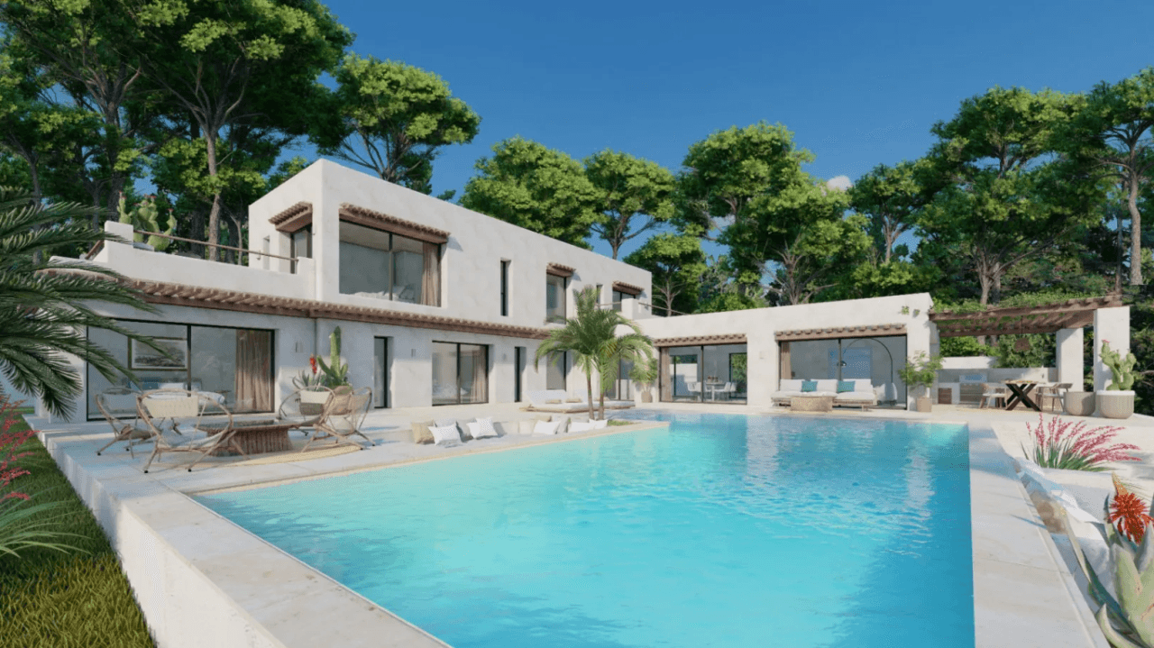 Villa exclusive de style ibicenco moderne avec vue sur la mer à Balcón al Mar, Jávea.
