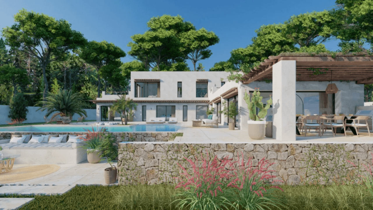 Villa exclusive de style ibicenco moderne avec vue sur la mer à Balcón al Mar, Jávea.
