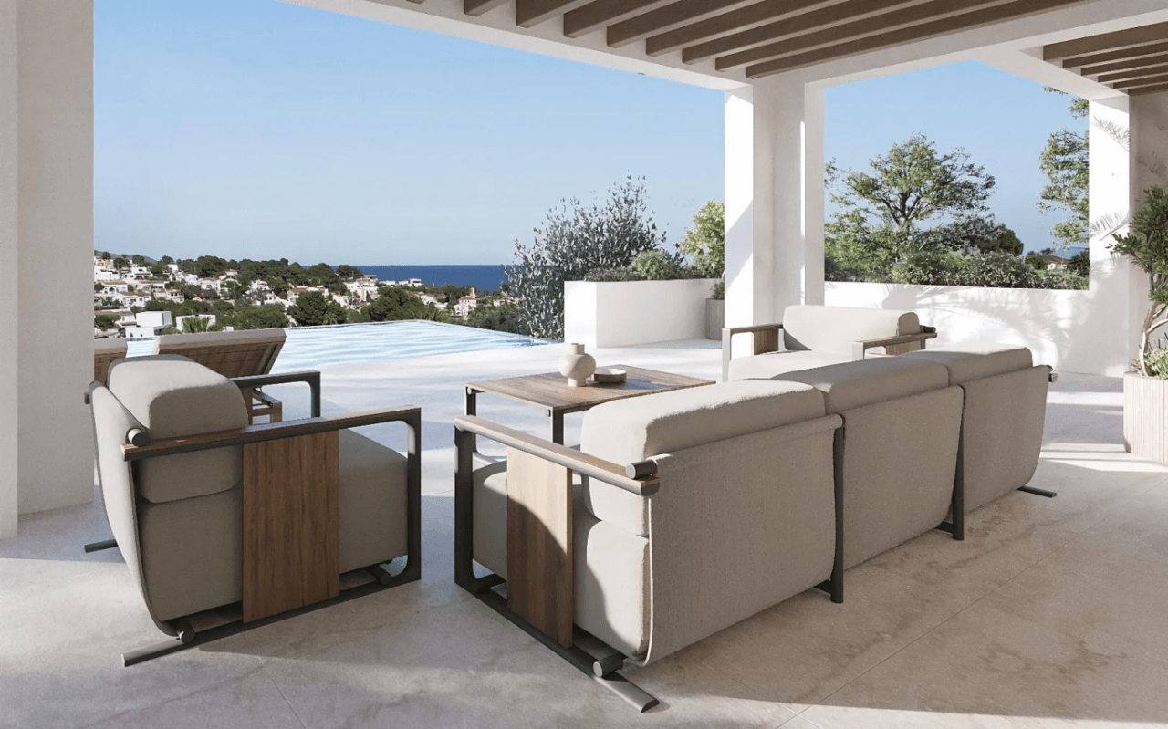 Villa de design ibicenco avec vue sur la mer à vendre à Benissa Costa | La Fustera