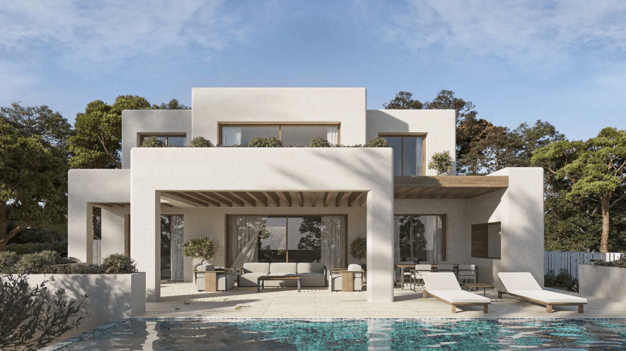 Villa de design ibicenco avec vue sur la mer à vendre à Benissa Costa | La Fustera