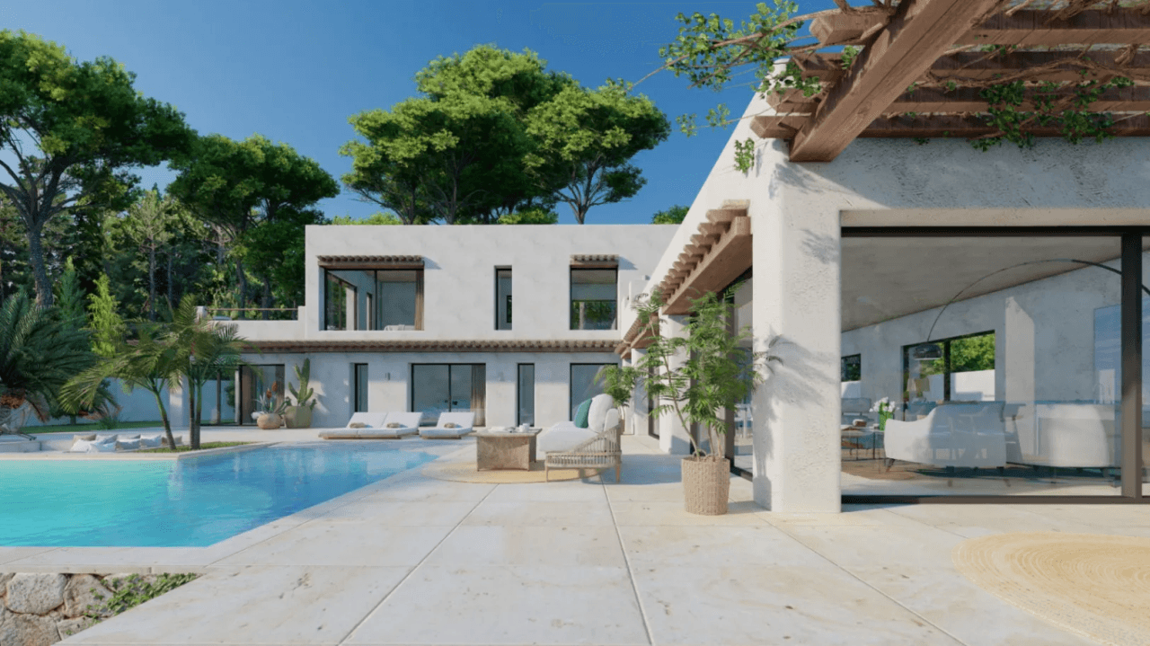 Villa exclusive de style ibicenco moderne avec vue sur la mer à Balcón al Mar, Jávea.