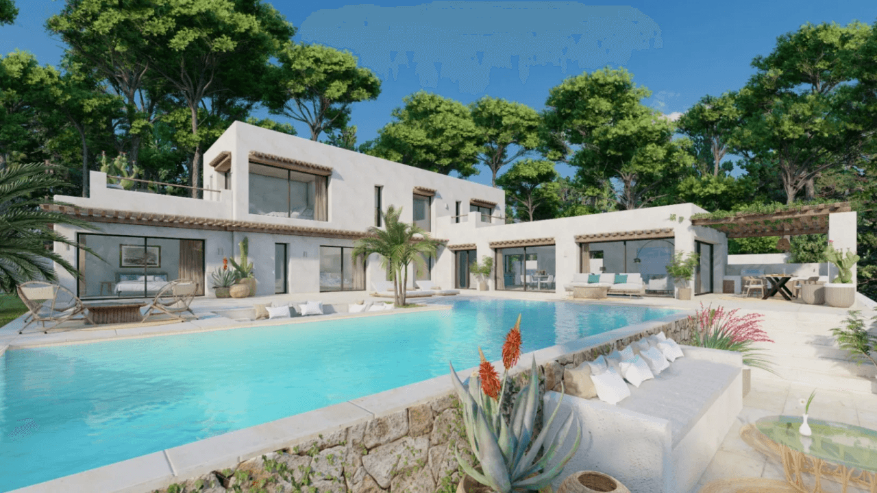 Villa exclusive de style ibicenco moderne avec vue sur la mer à Balcón al Mar, Jávea.