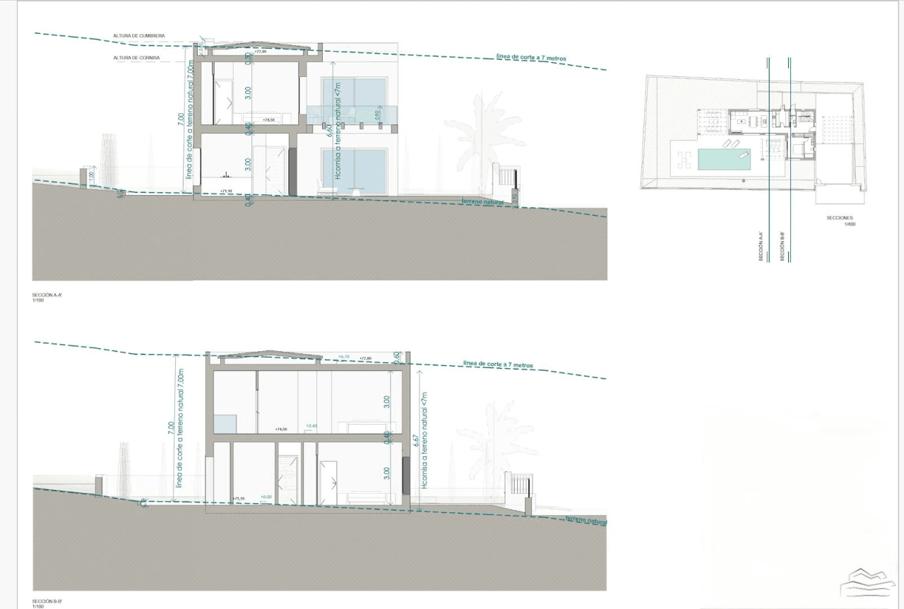 Terrain avec projet et permis à vendre à Pinosol - Javea