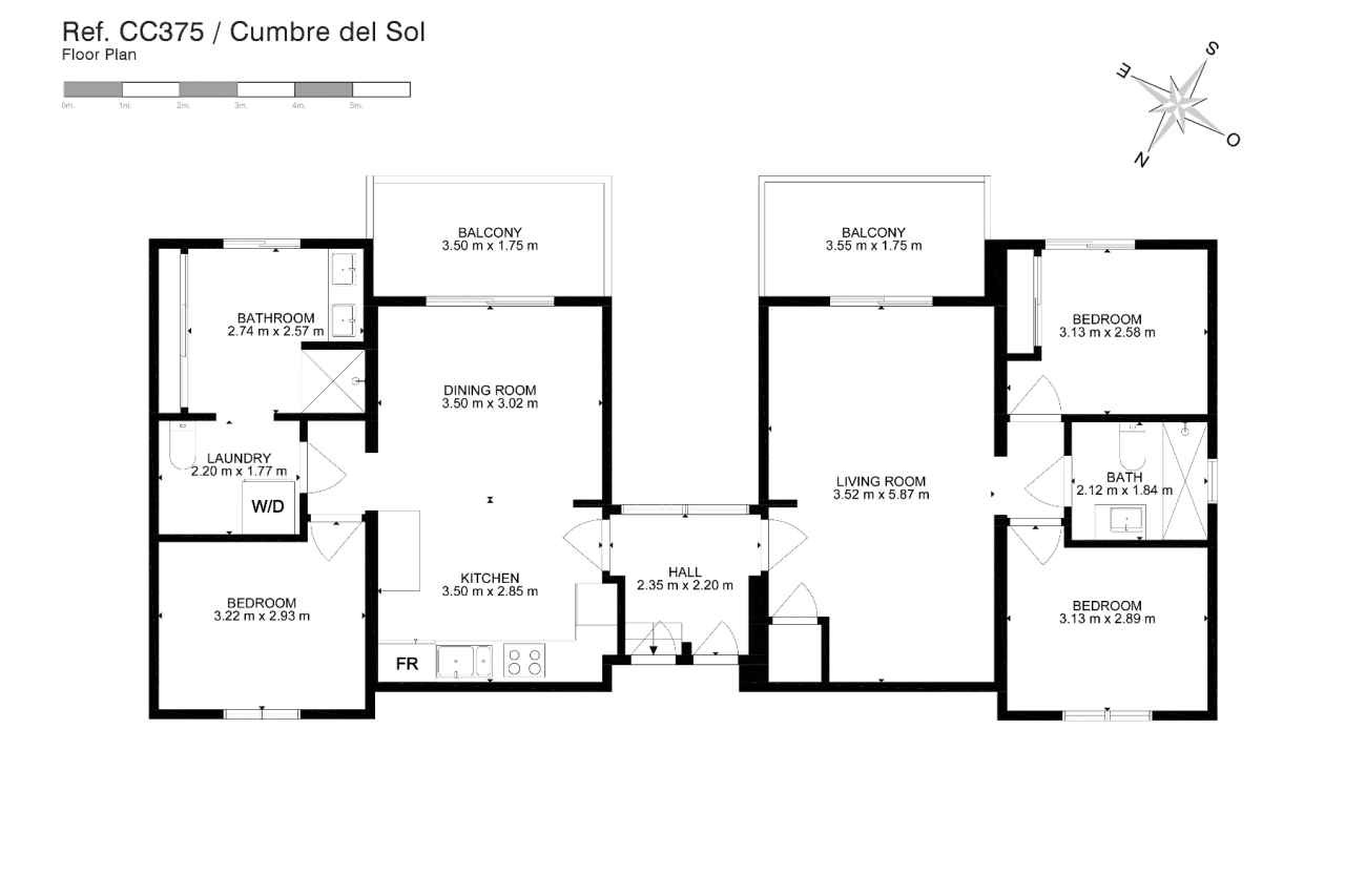 Apartamento de 3 dormitorios en venta con piscina y jardín.