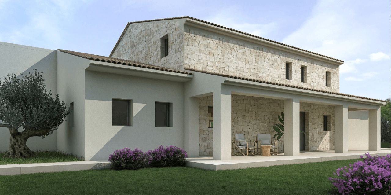 Maison de campagne de style méditerranéen rustique à vendre à Moraira, Costa Blanca