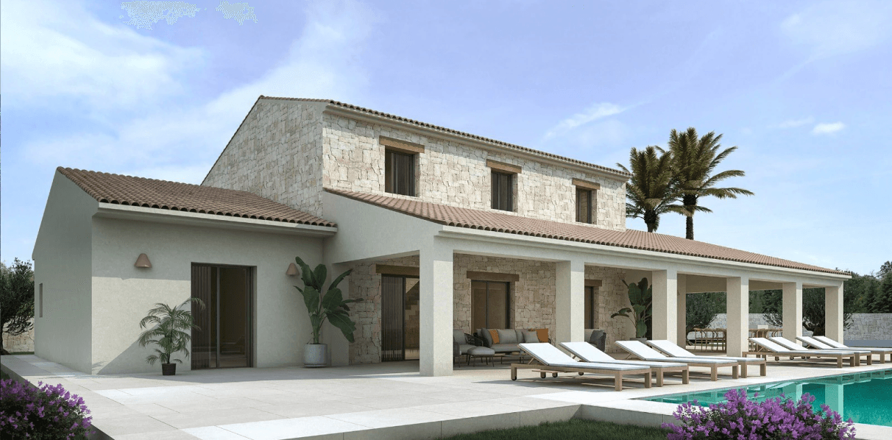 Maison de campagne de style méditerranéen rustique à vendre à Moraira, Costa Blanca