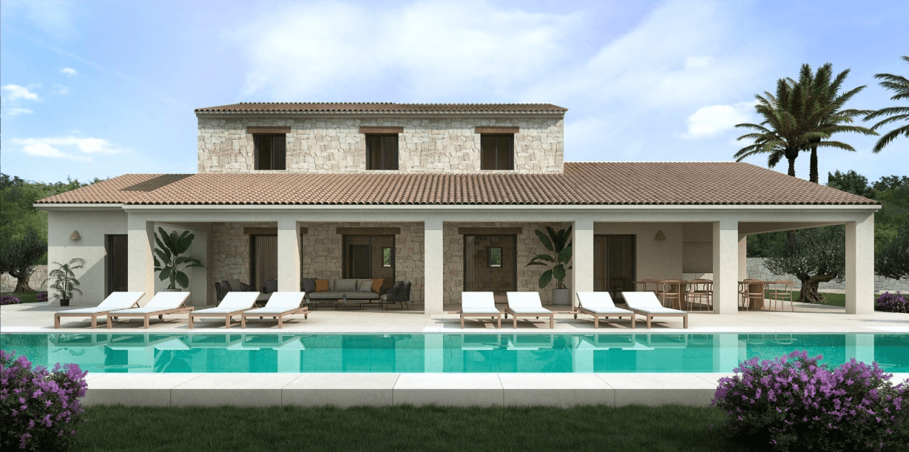 Maison de campagne de style méditerranéen rustique à vendre à Moraira, Costa Blanca