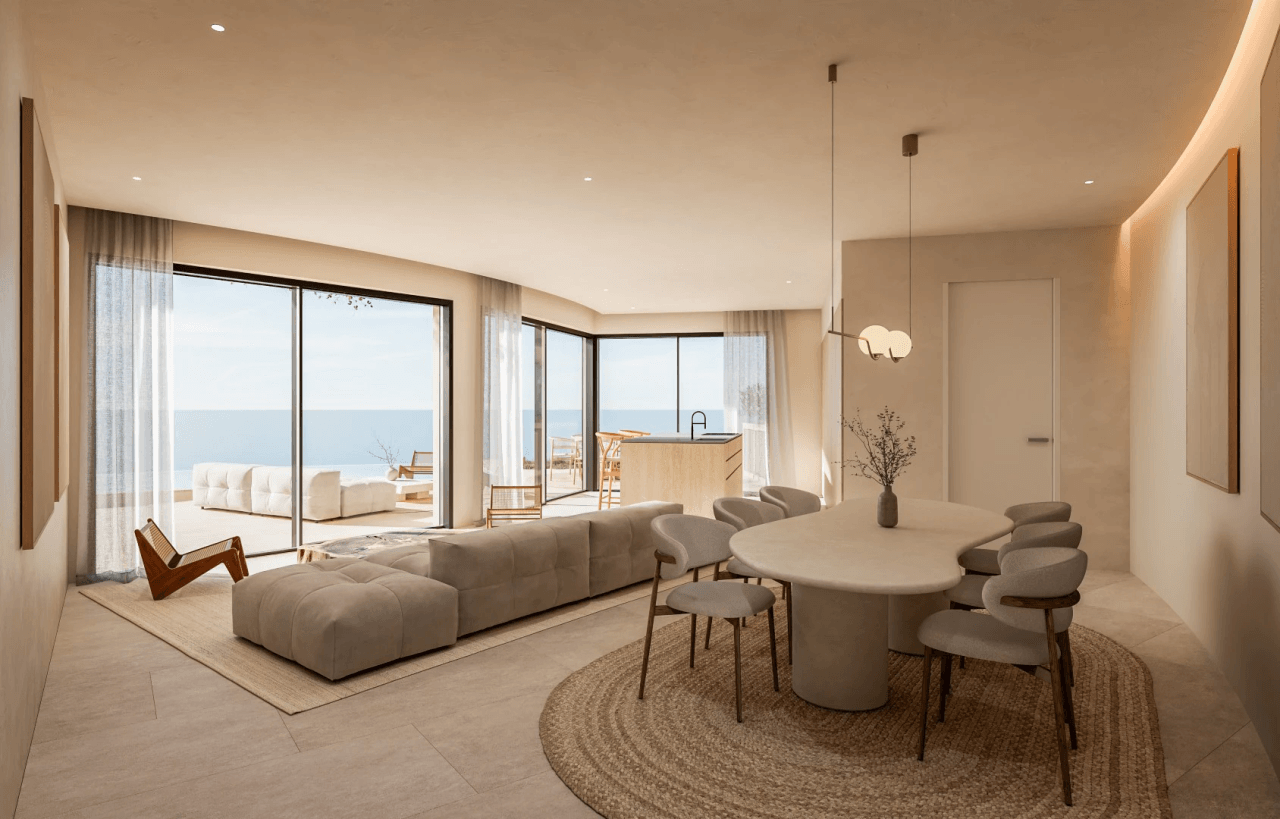 Villa de style ibicenco avec vue sur la mer à Ambolo Jávea