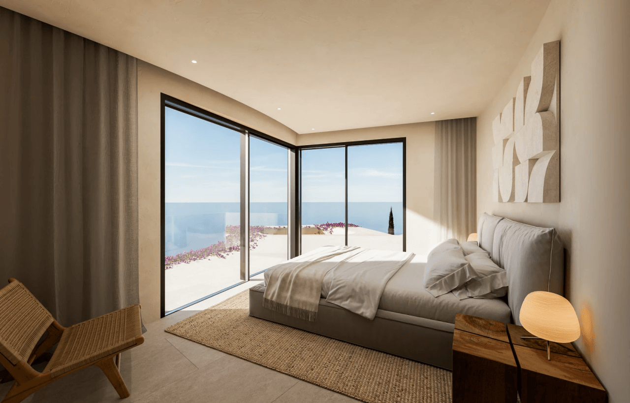Villa de style ibicenco avec vue sur la mer à Ambolo Jávea