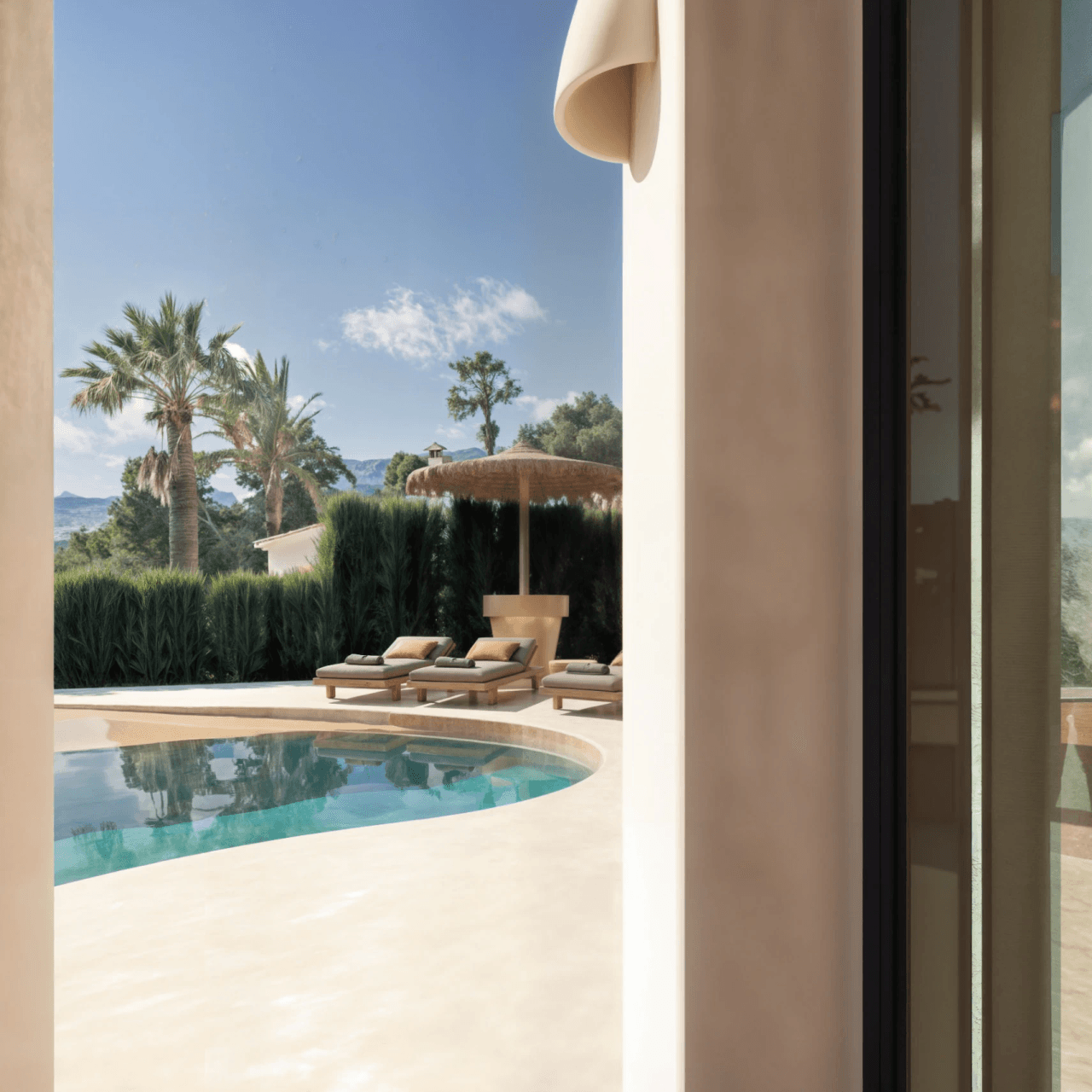 Villa exclusive de style Ibiza avec vue panoramique sur la mer et les montagnes à Moraira