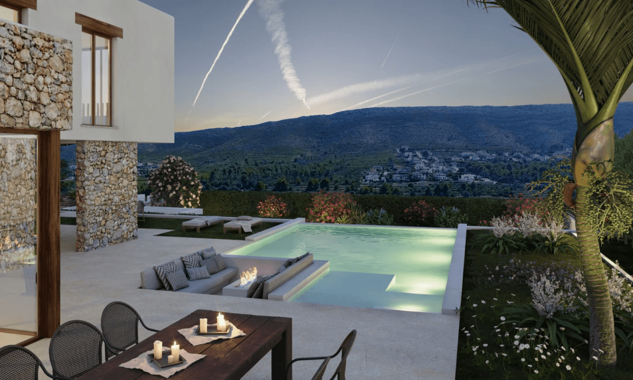 Villa neuve de style Ibiza à vendre à Las Laderas Jávea, Costa Blanca
