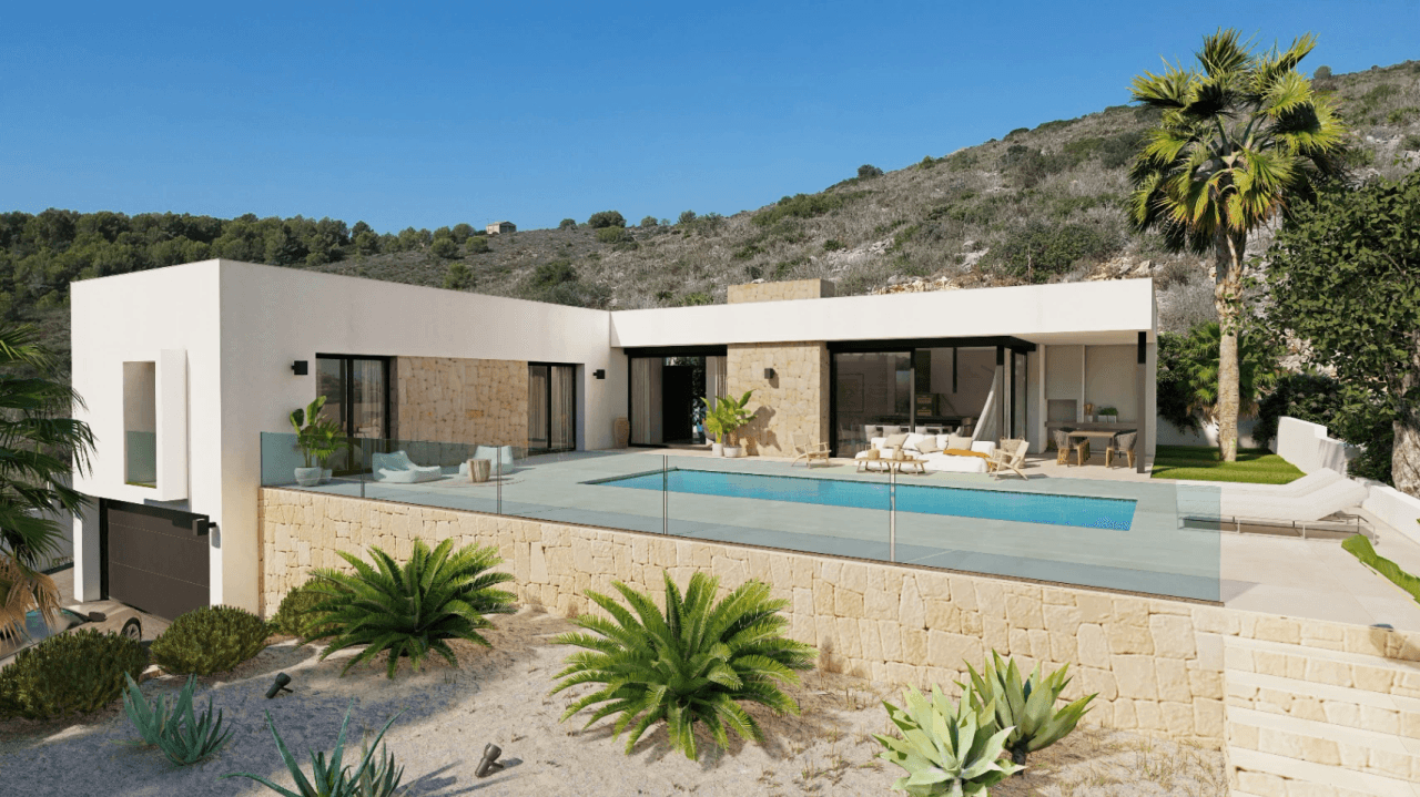 Villa moderna de 3 dormitorios con piscina en Benitachell