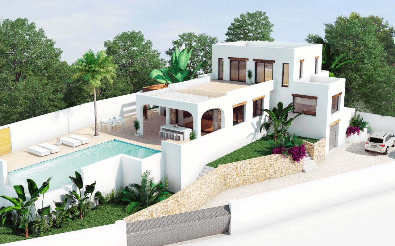 Chalet de obra nueva en El Portet, Moraira.