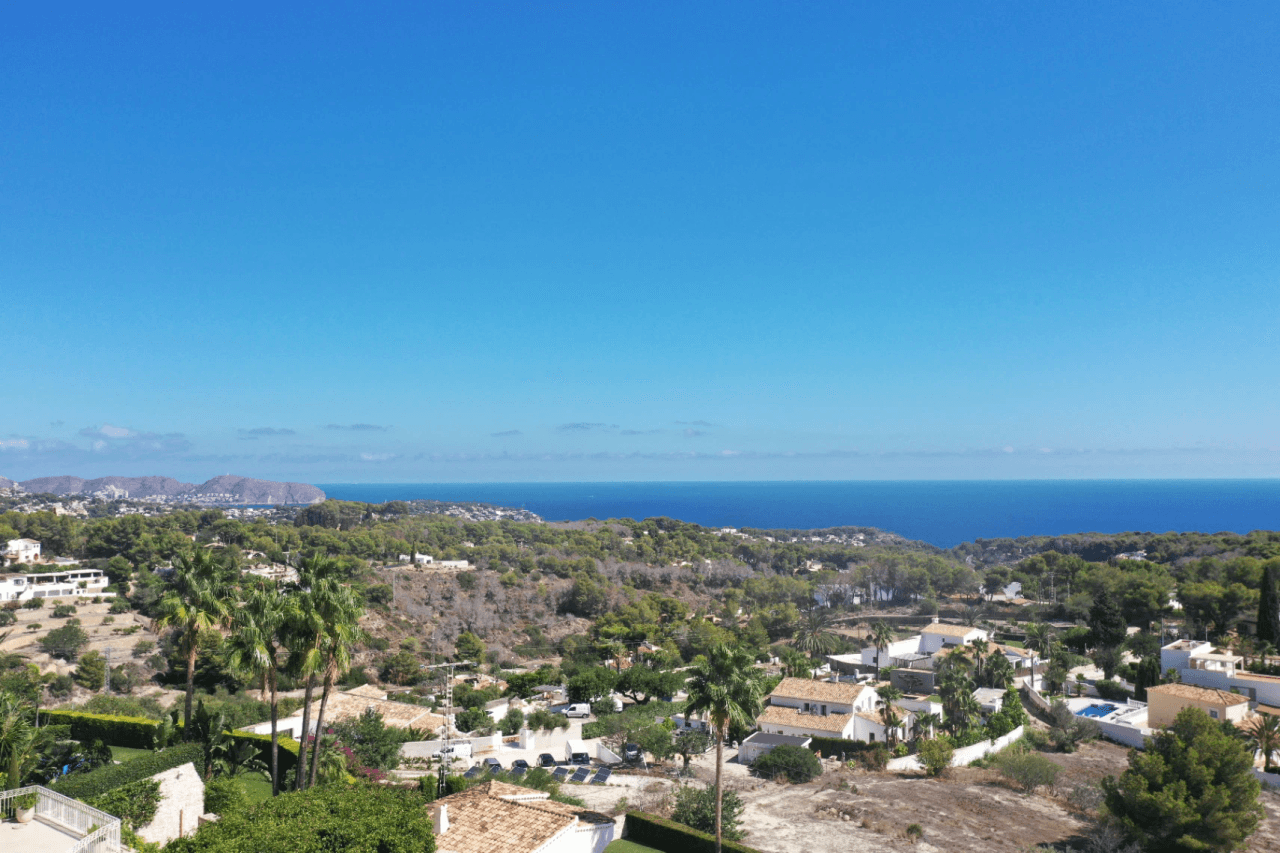 Exclusive Ibiza-style new build villa in Benissa with panoramic views and luxury amenities.