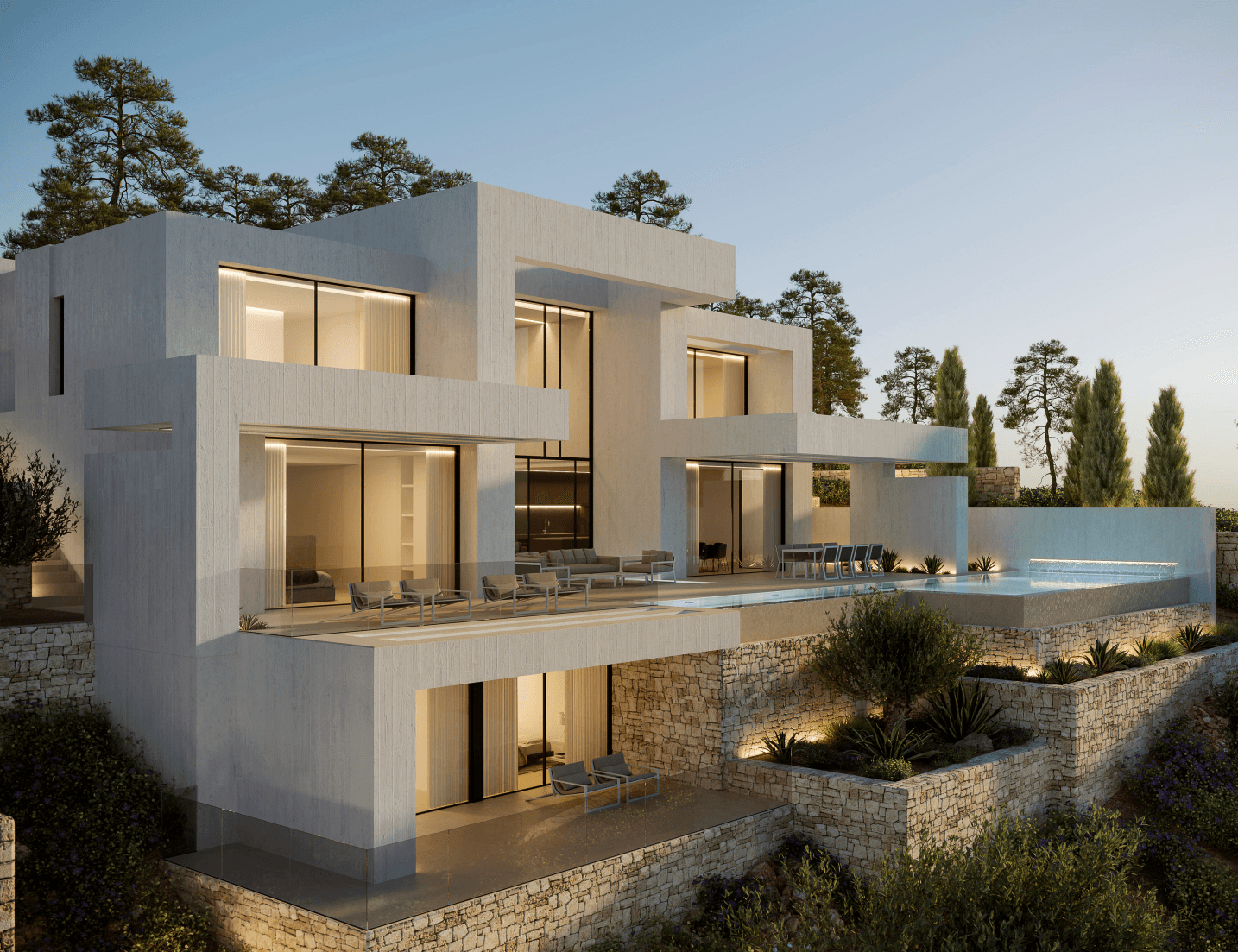 PT38 Villa de luxe de construction neuve avec vue sur la mer à La Granadella, Javea