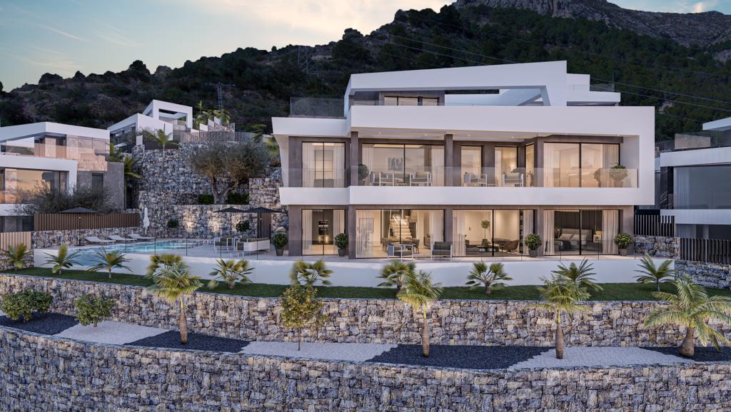 Villa de style moderne avec vue sur la mer à Cucarres Calpe