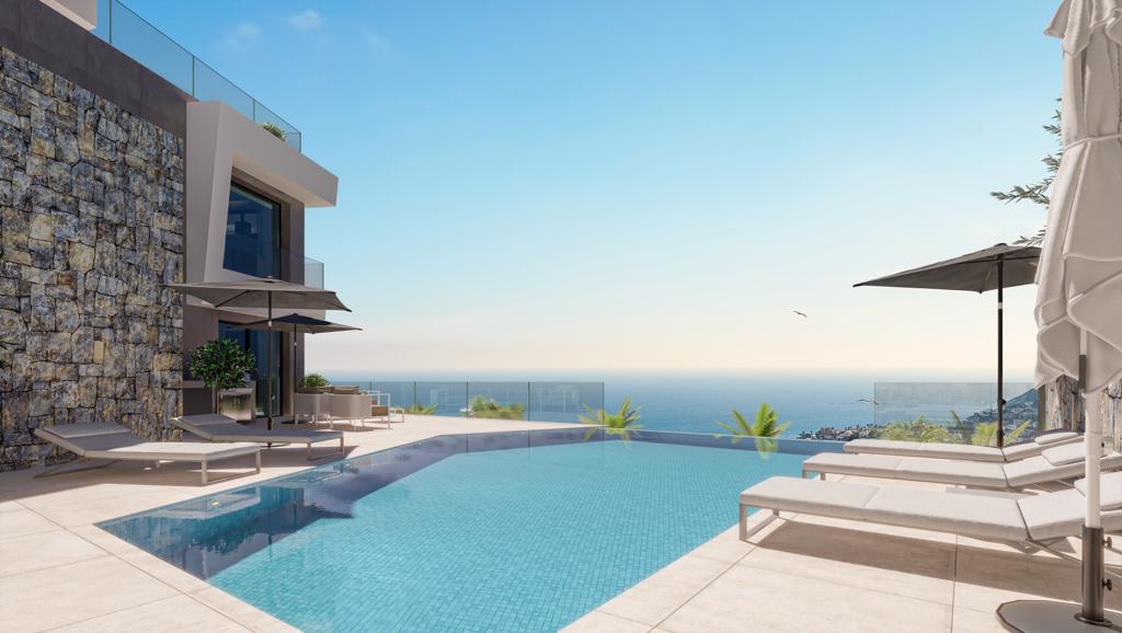 Villa de style moderne avec vue sur la mer à Cucarres Calpe