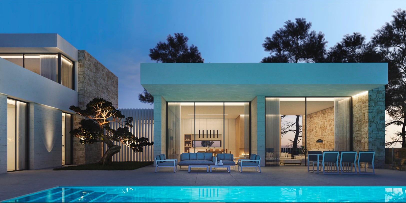 Moderne stijl villa met uitzicht op zee en bouwvergunning in Moravit Moraira