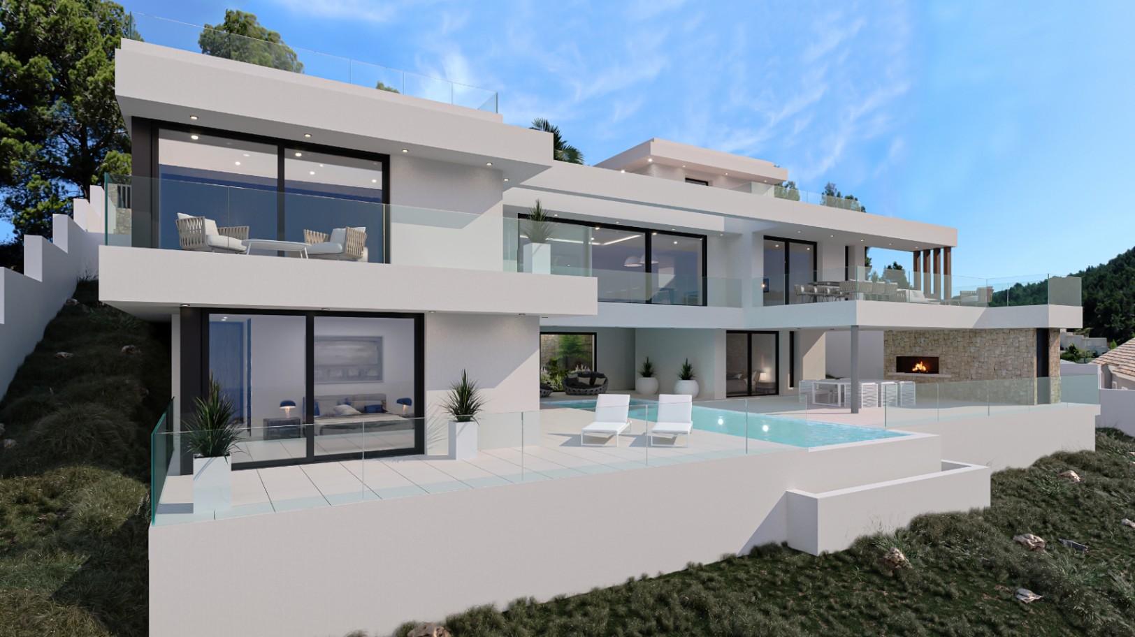 Moderne villa met zeezicht te koop in Empedrola II Calpe