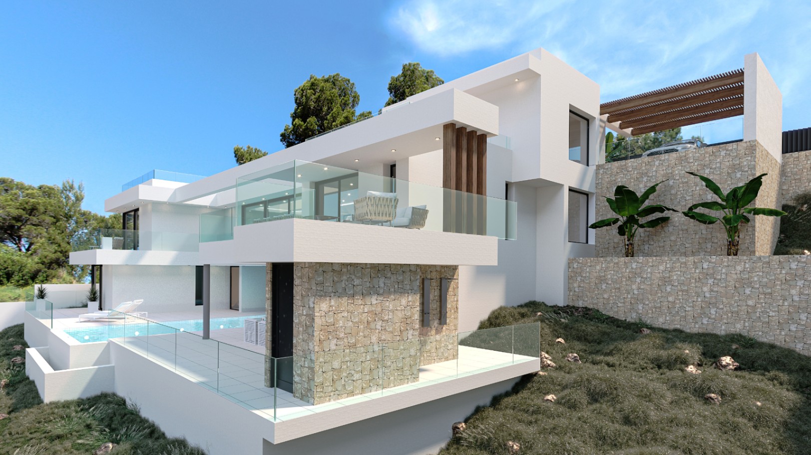 Moderne Villa mit Meerblick zum Verkauf in Empedrola II Calpe