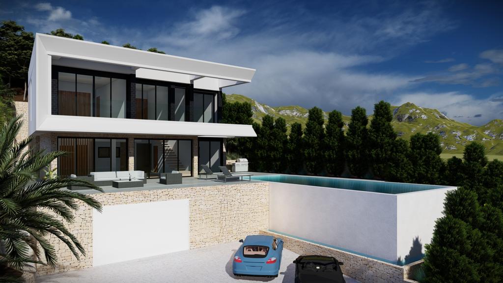 Villa de style moderne avec vue sur la mer à Altea Hills