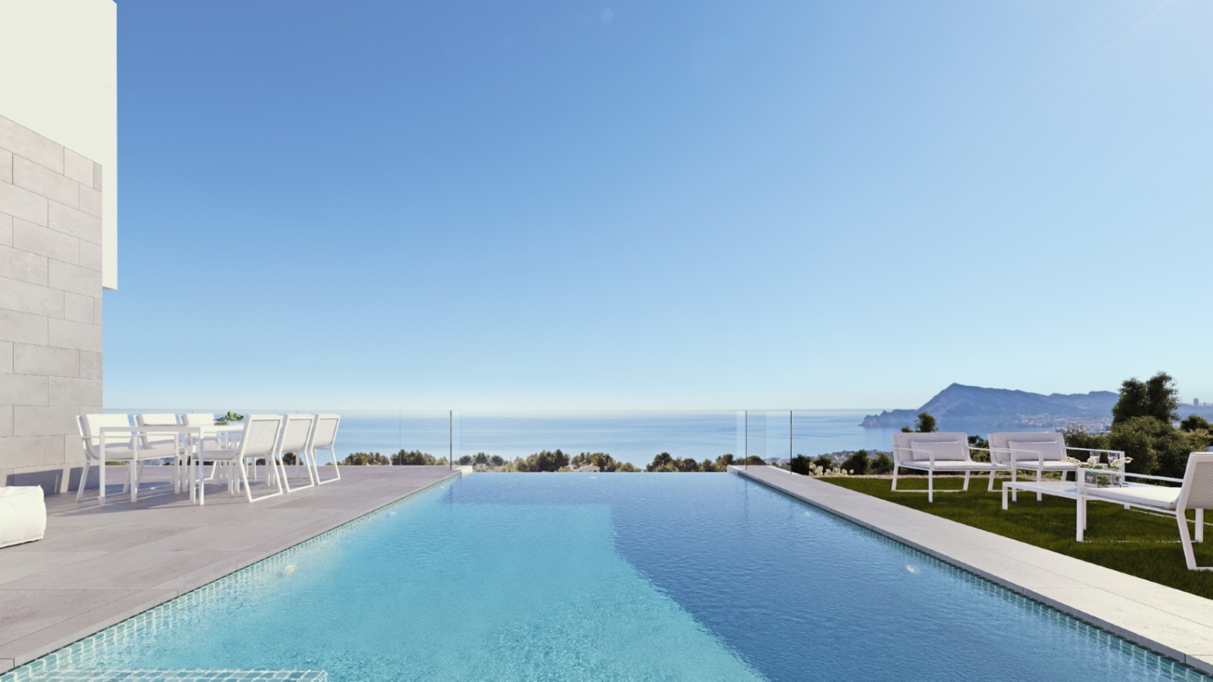 Nieuwbouw villa met zeezicht te koop in Altea, Costa Blanca