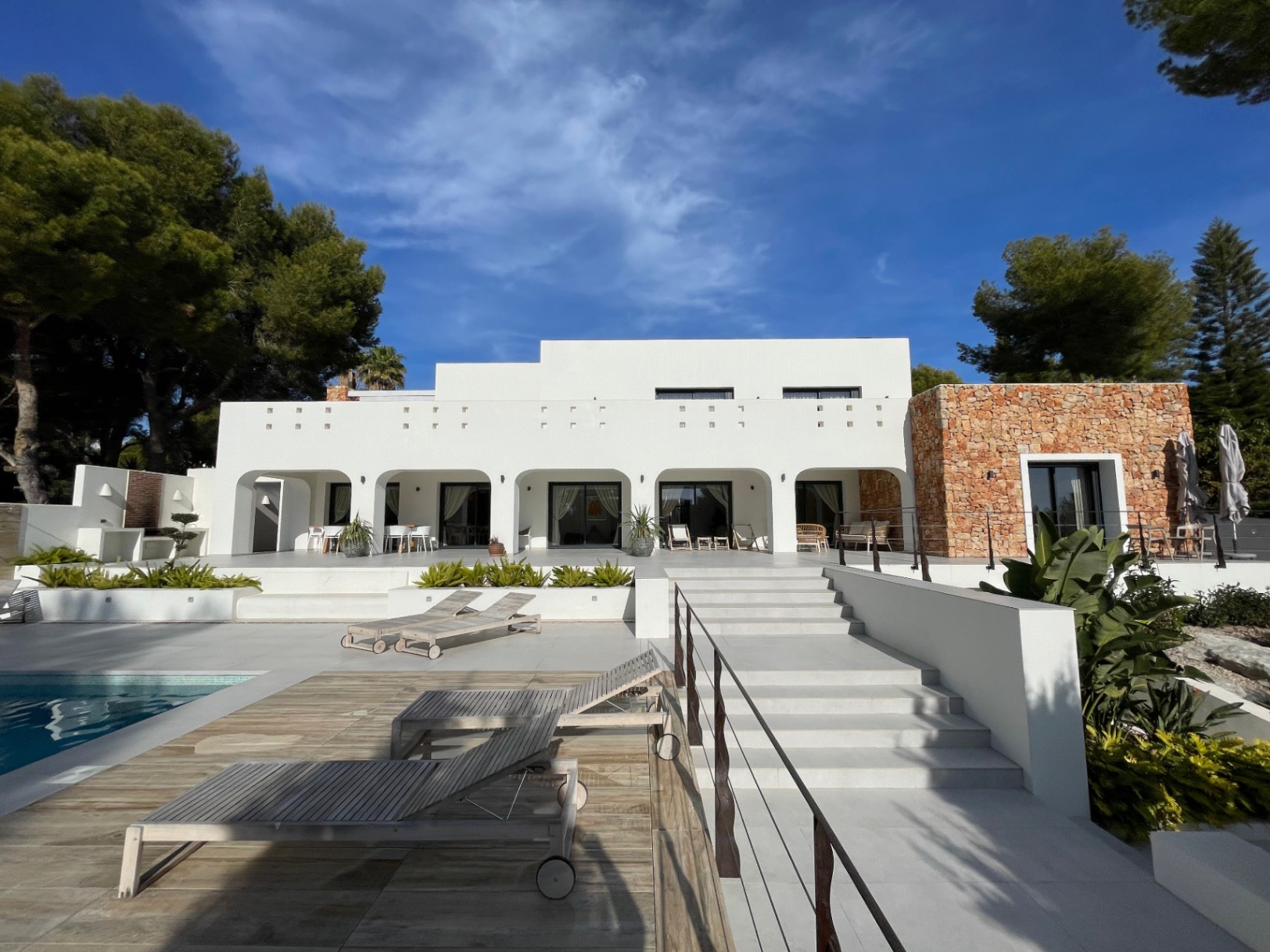 Luxury ibiza style villa with sea views in San jaime Moraira