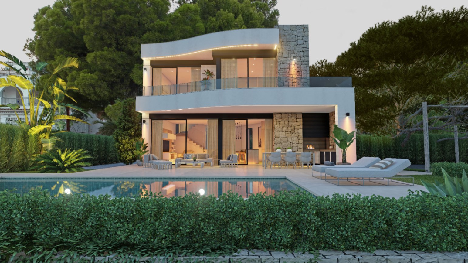 Villa de style moderne avec vue sur la mer dans l’urbanisation Canuta de Ifach Calpe