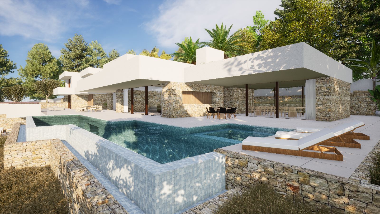 Villa in moderne stijl met uitzicht op zee in L'andrago Moraira