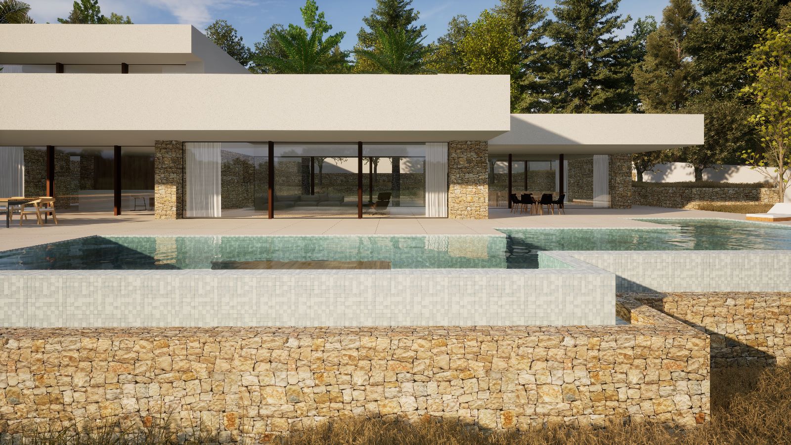 Villa in moderne stijl met uitzicht op zee in L'andrago Moraira