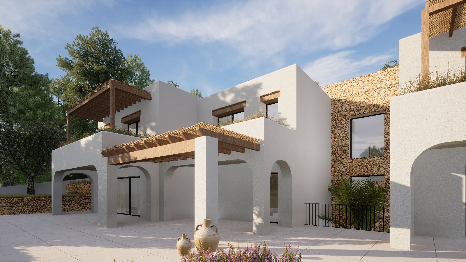 Moderne Villa im Ibiza-Stil mit Meerblick in L'andrago Moraira