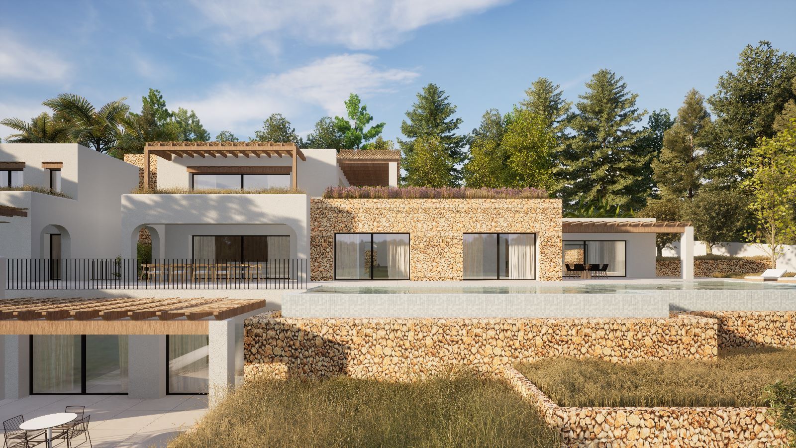 Modern Ibiza-style villa with sea views in L'andrago Moraira