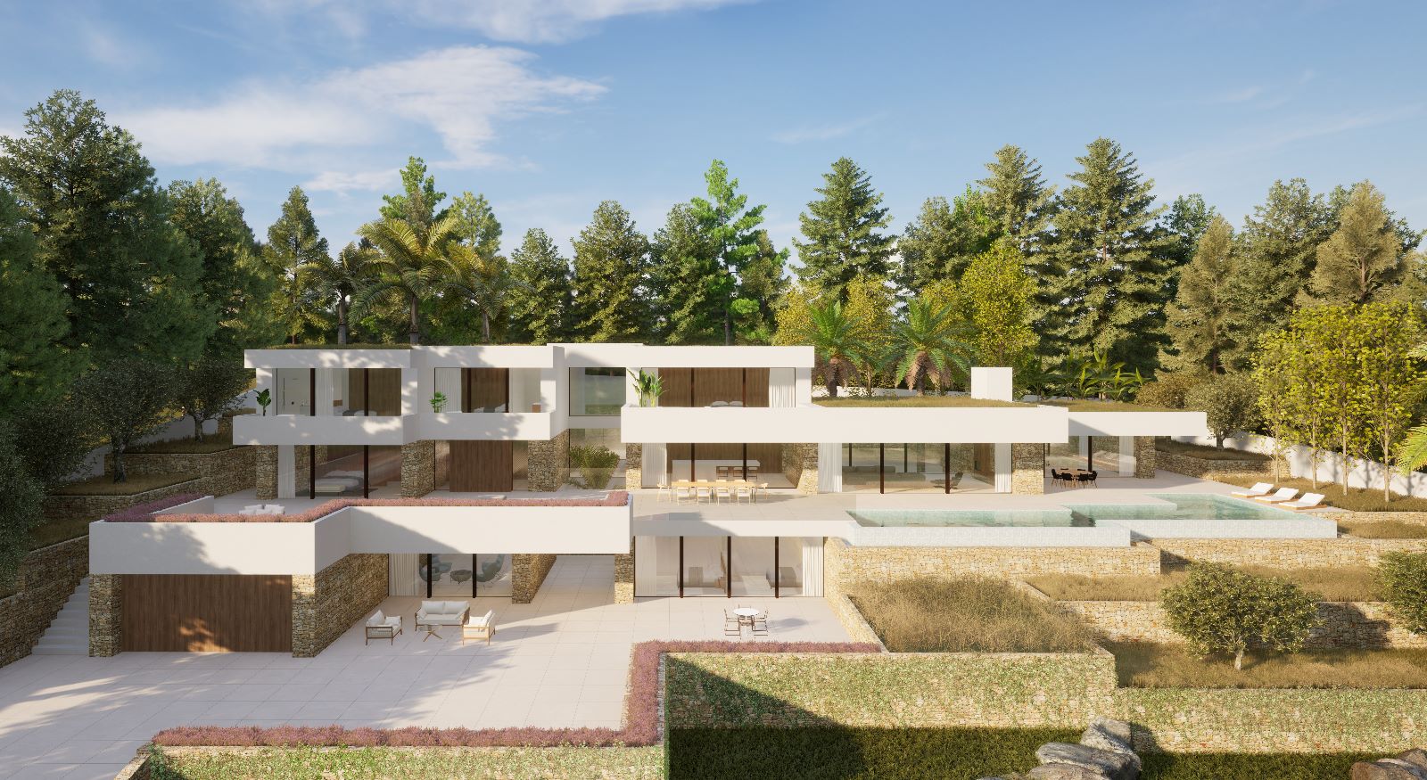 New build Ibizan style villa for sale in Moravit Moraira, Costa Blanca