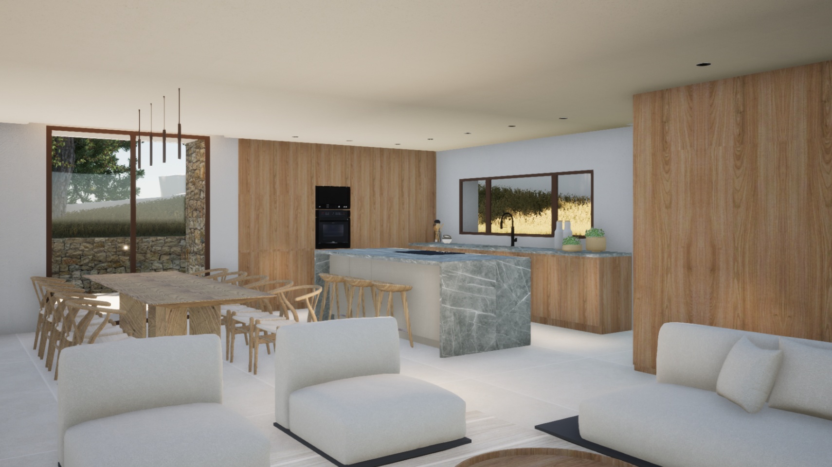 Moderne Villa im ibizenkischen Stil mit Meerblick in Costera del Mar Moraira