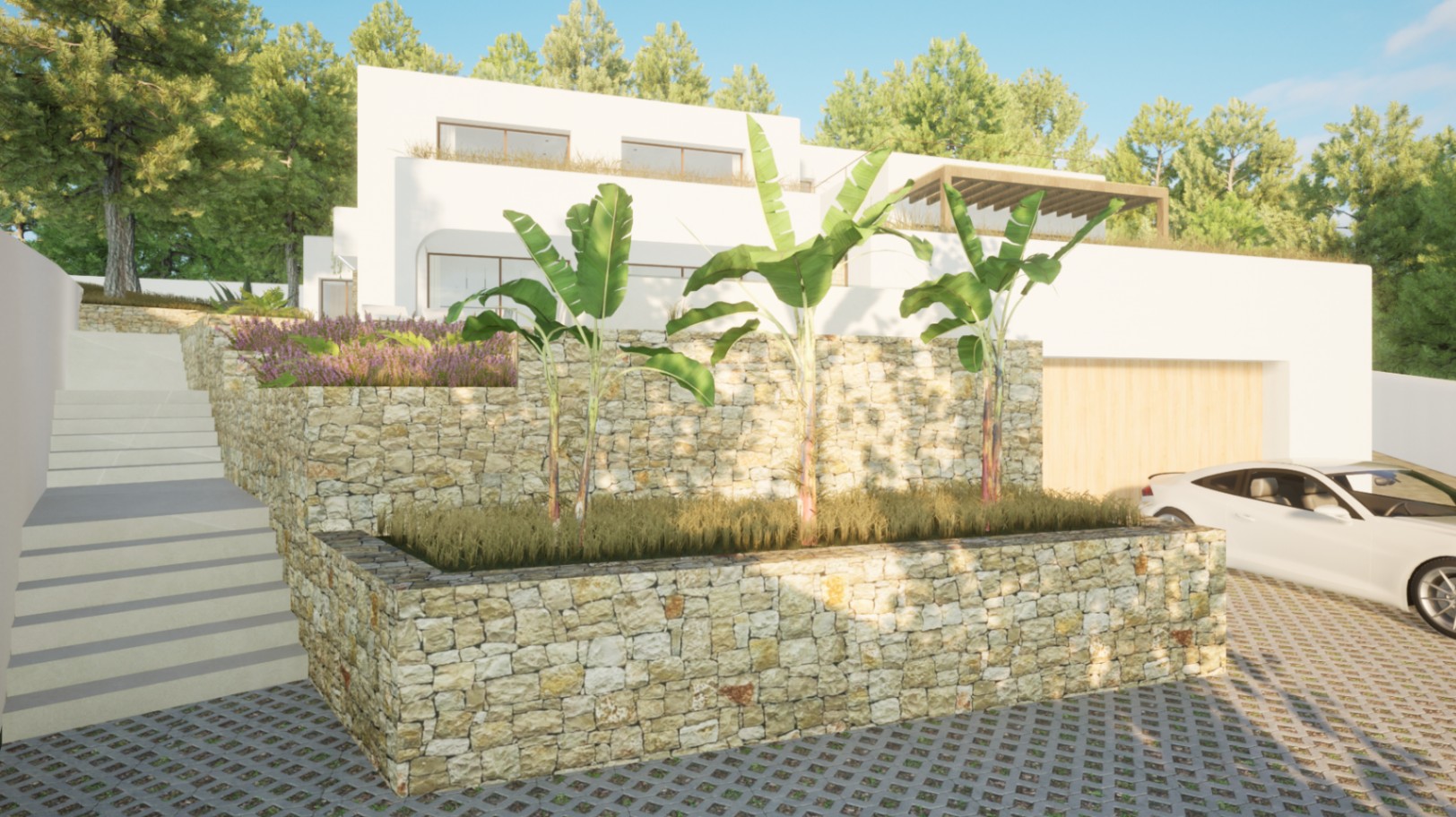 New build Ibizan style villa for sale in Costera del Mar Moraira, Costa Blanca