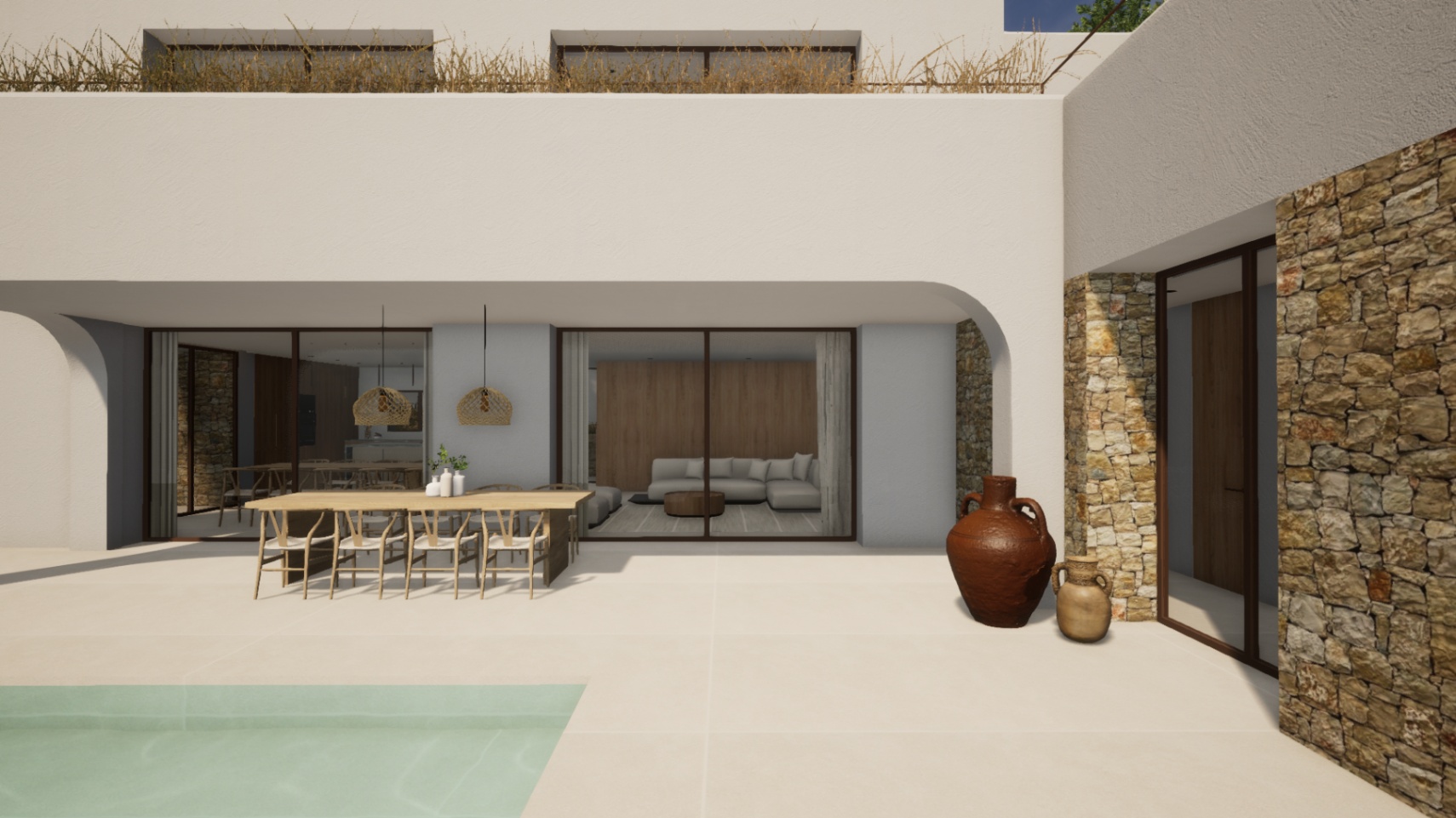 Villa moderne de style Ibiza avec vue sur la mer à Costera del Mar Moraira