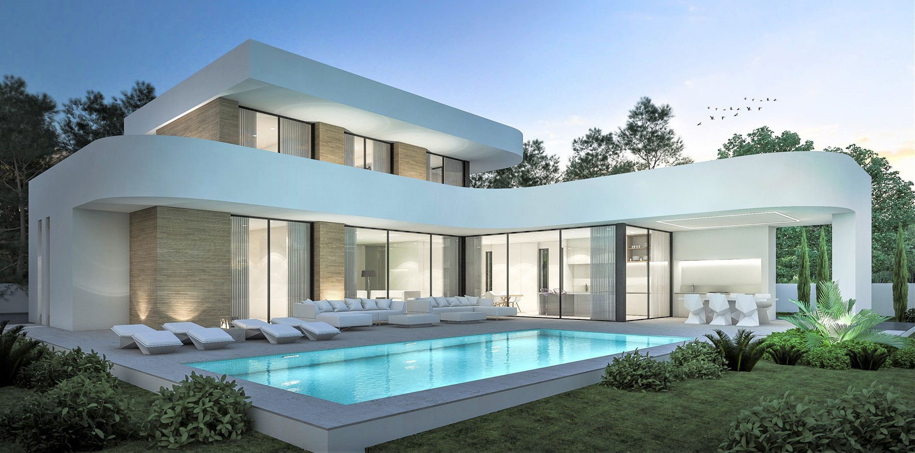 Modern style villa with building permit in Sol Park Moraira urbanization