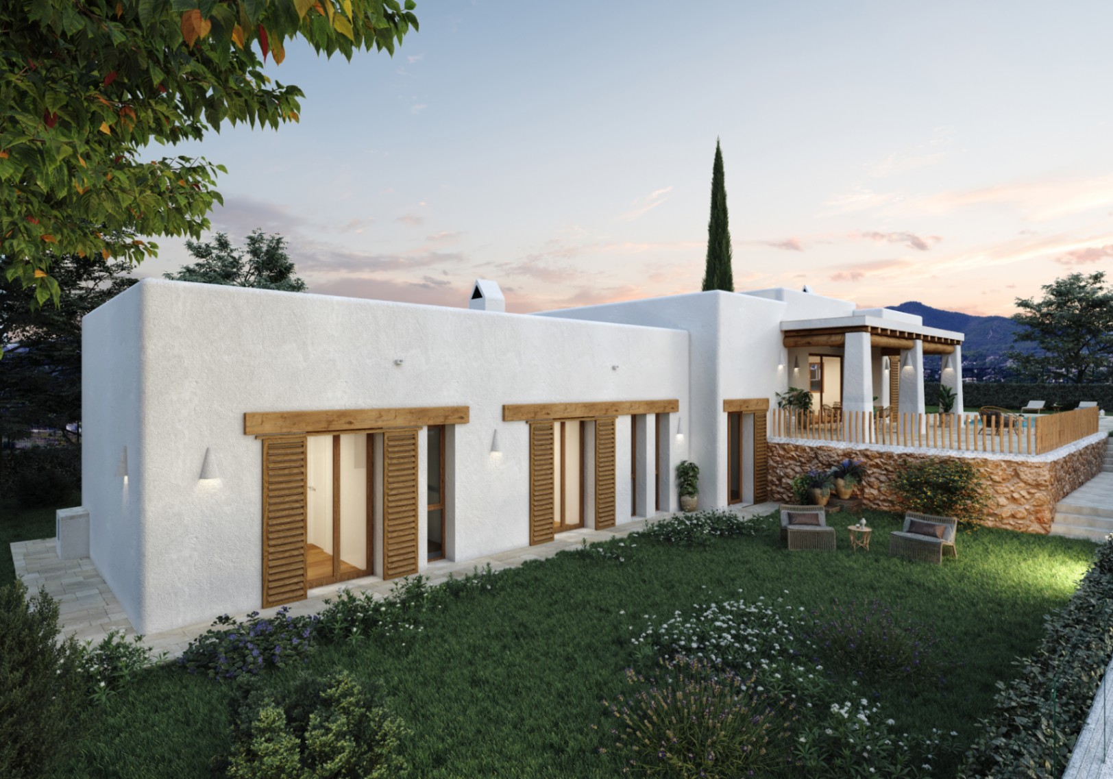 New build Ibizan style villa for sale in Las Lomas del Rey Jávea, Costa Blanca