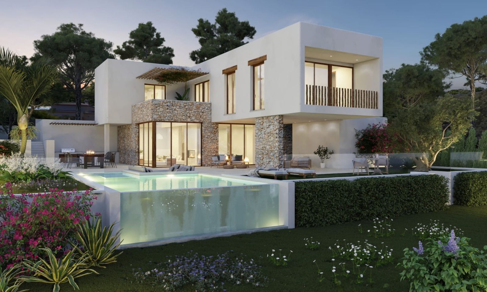 New build Ibizan style villa for sale in Las Laderas Jávea, Costa Blanca