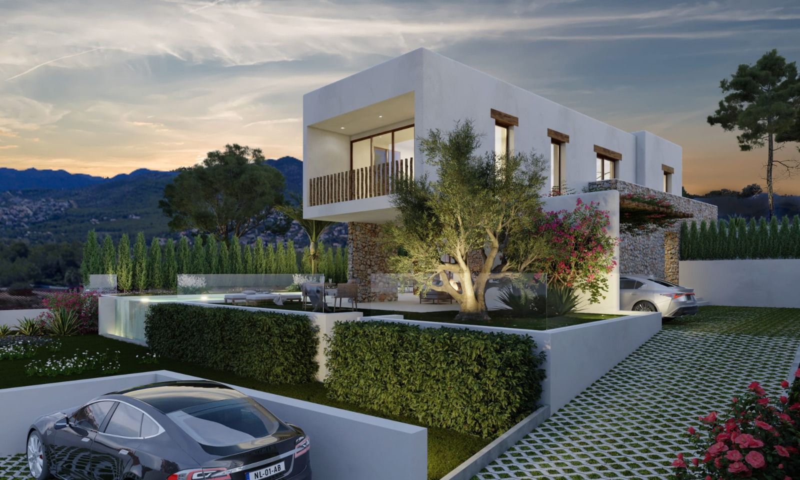 New build Ibizan style villa for sale in Las Laderas Jávea, Costa Blanca