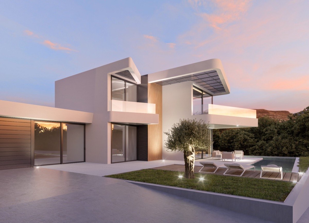 Project with building license modern new build villa for sale in Santa Clara Altea