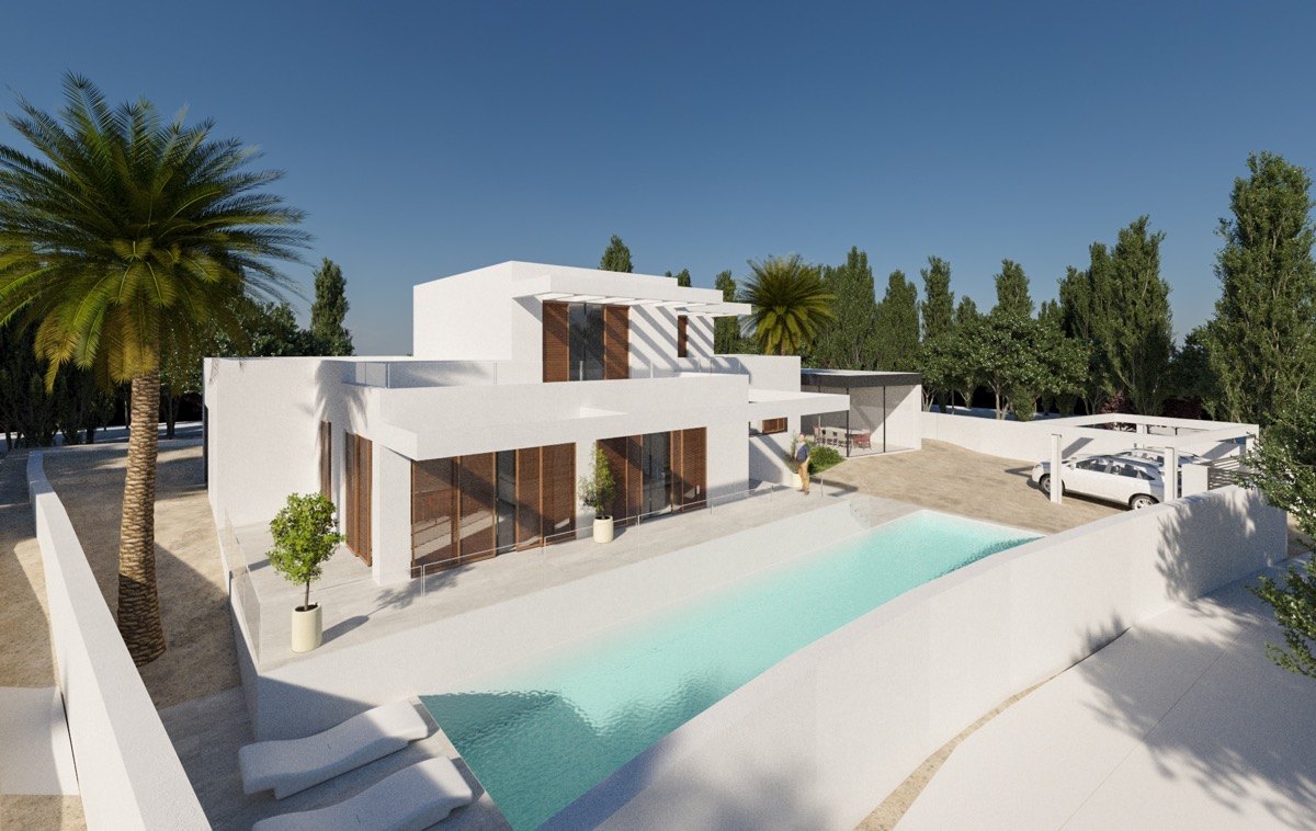 Ibiza stijl villa met bouwvergunning in La Sabatera Moraira