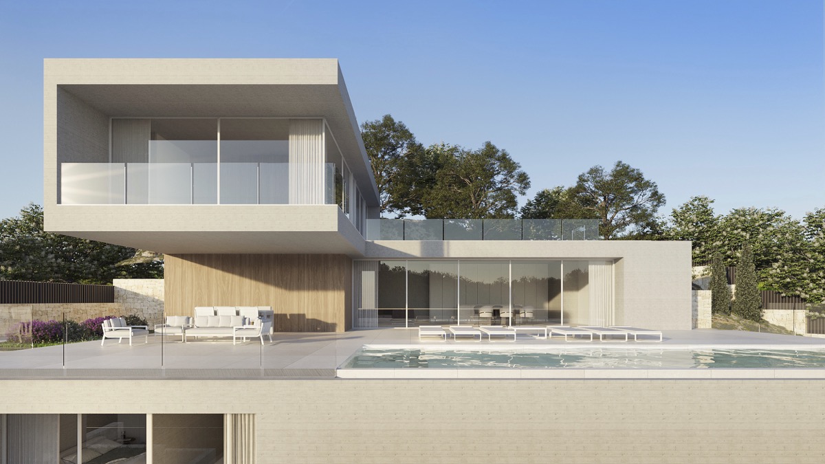Moderne stijl villa met uitzicht op zee en bouwvergunning in Montemar Benissa