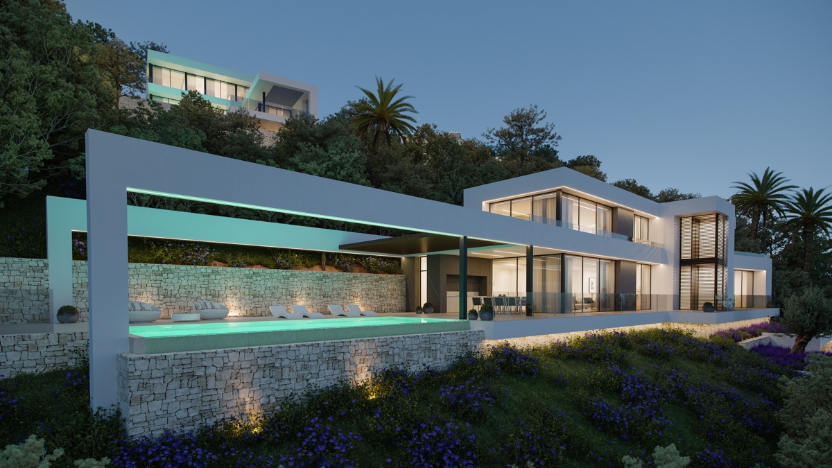 Nieuwbouw villa met zeezicht te koop in Costa Nova Jávea, Costa Blanca