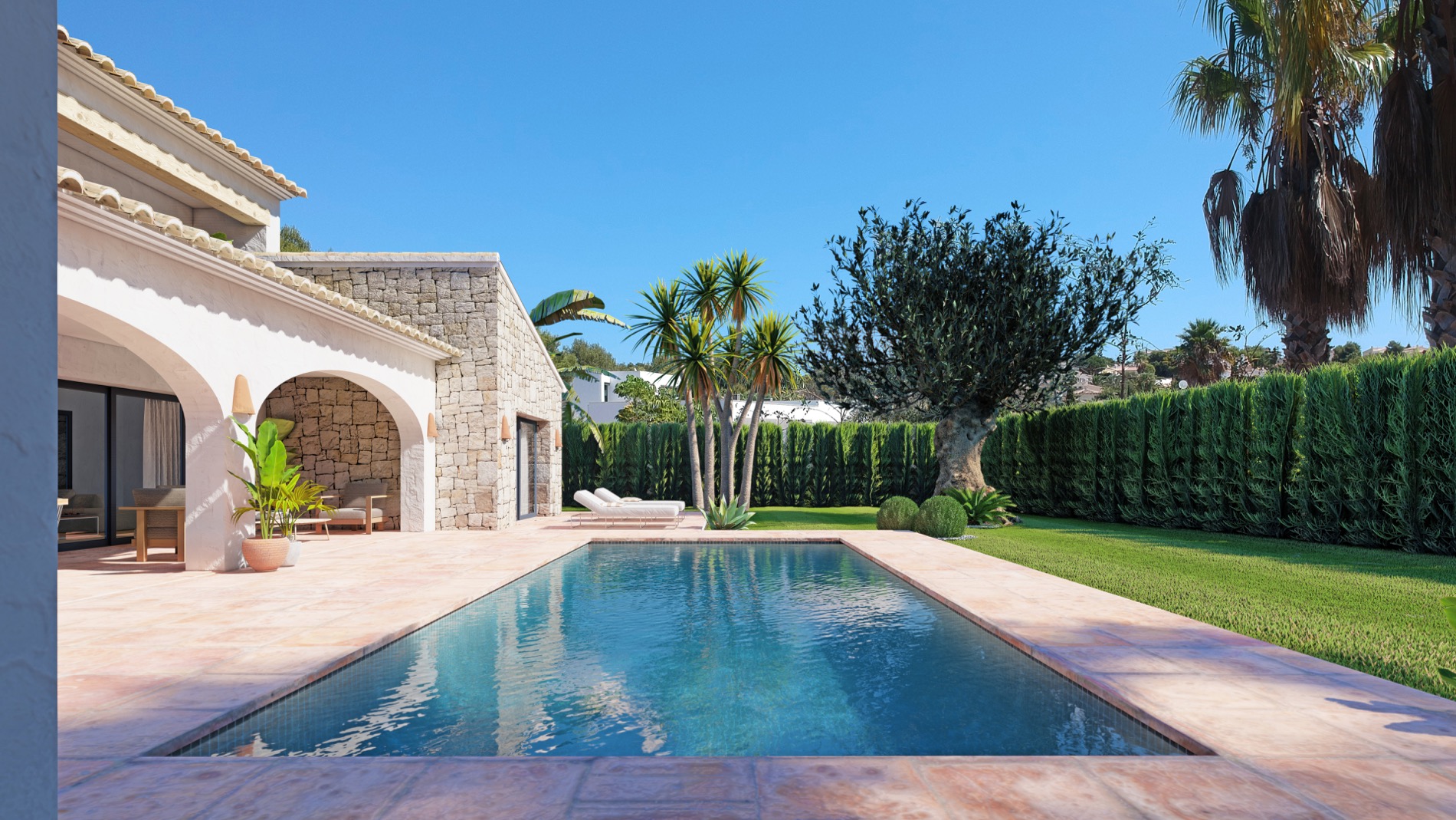Nieuwbouw villa in mediterrane stijl te koop in La Cala Javea, Costa Blanca