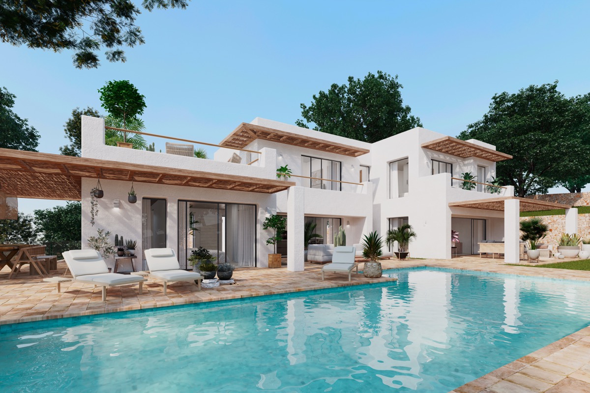 Villa neuve de style Ibiza à vendre à Villes del Vent Jávea, Costa Blanca