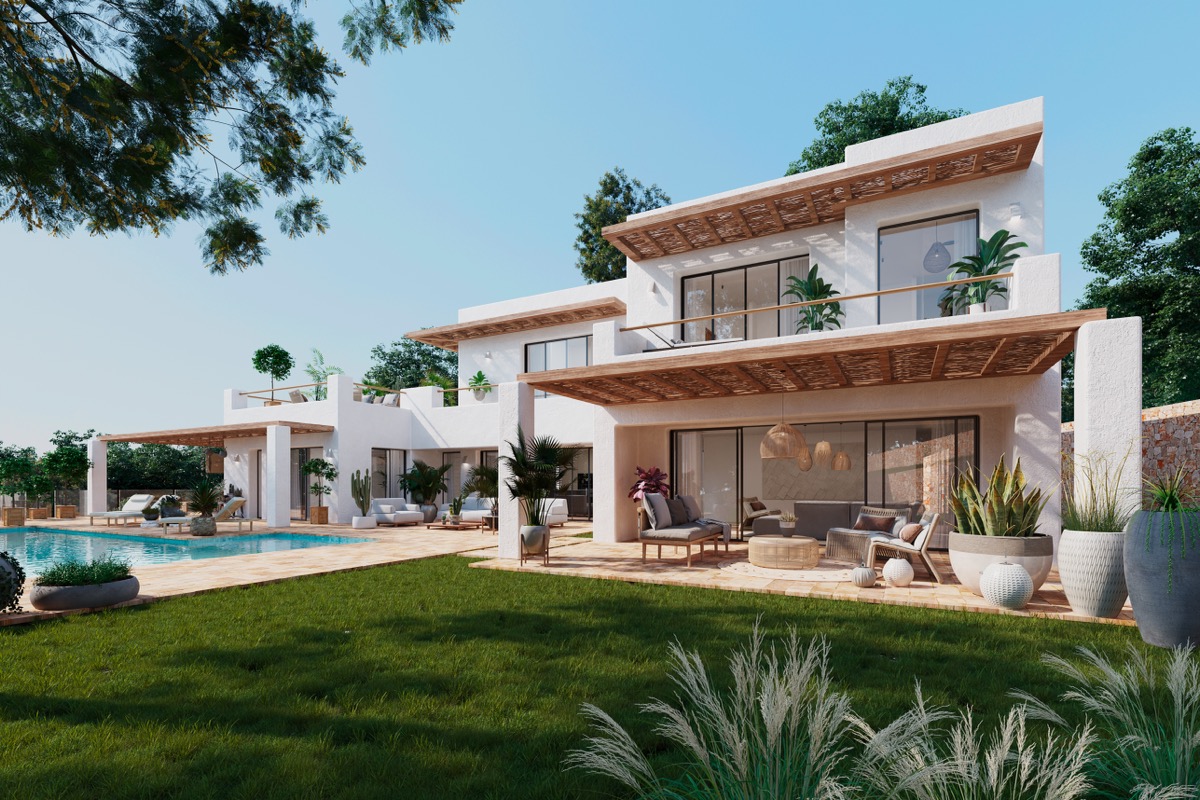 New build Ibiza style villa for sale in Villes del Vent Jávea, Costa Blanca